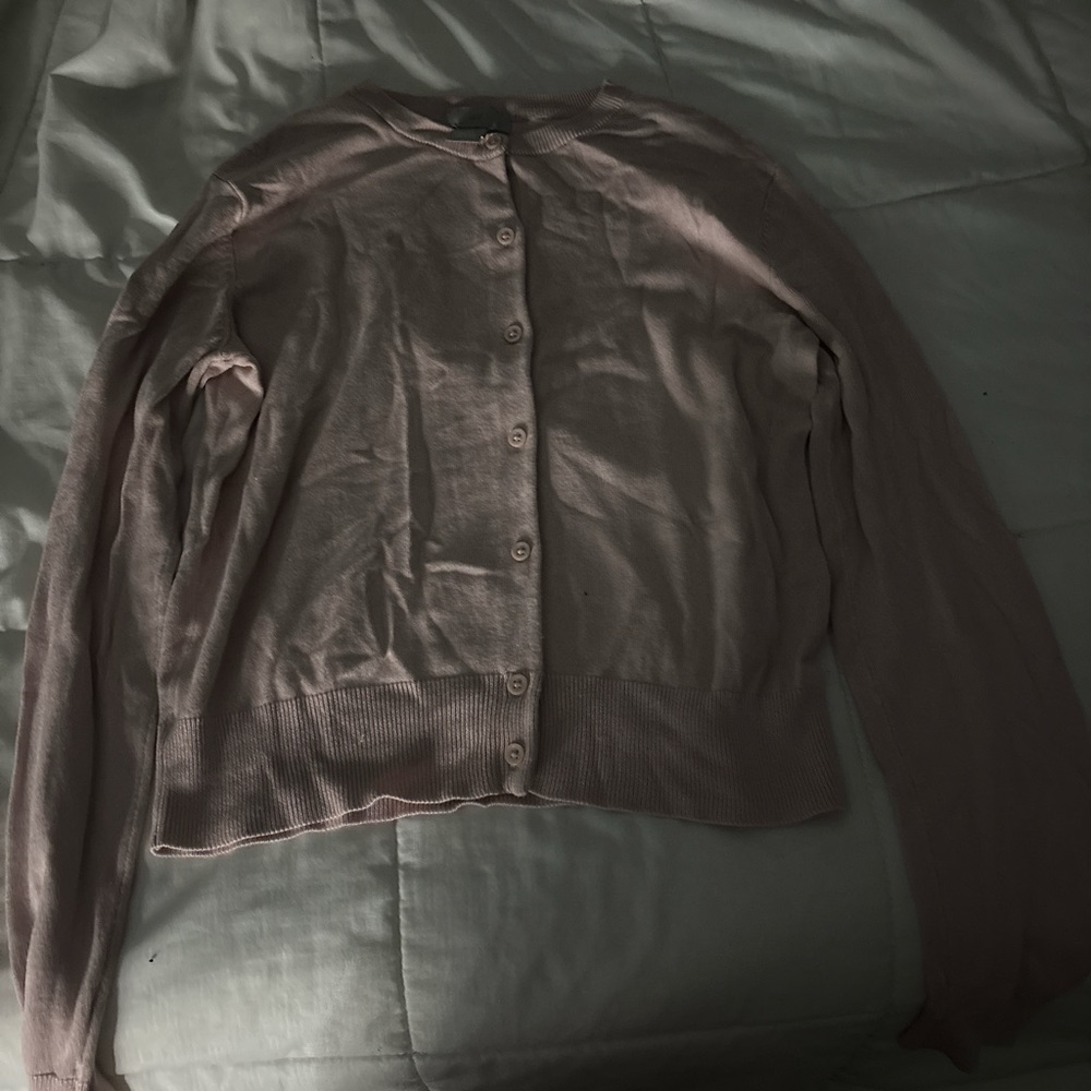 H&M Pink Long Sleeve Cardigan Blouse
